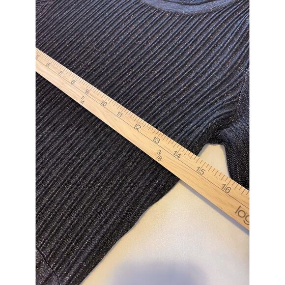 NWT $128 Nanette Lepore Size M Chocolate Brown Fit & Flare Shimmer Knit Dress - Picture 8 of 9